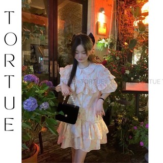[CÓ SẴN] [KÈM ẢNH THẬT] Váy đầm dài phối bèo tay phồng bầu phong cách cổ điển Retro Vintage Taobao mới 2022 V035