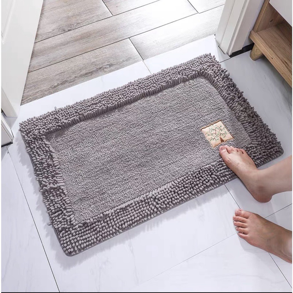 Thảm chùi chân lông dài SỢI SAN HO, phong cách Châu Âu, thấm hút nước tốt