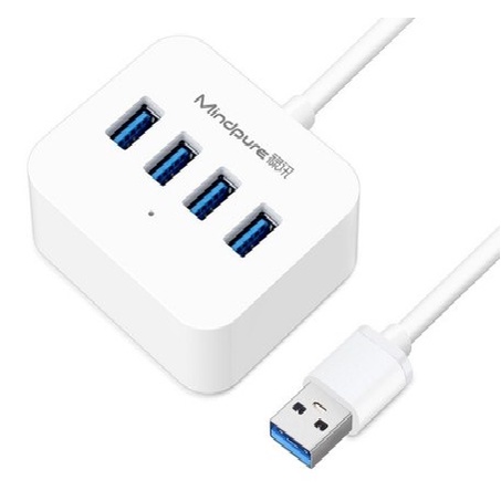 Bộ chia 4USB 3.0 LX10338 HUB 0,5m 300Mb/12TB US014 Mindpure nguồn ngoài  lõi đồng