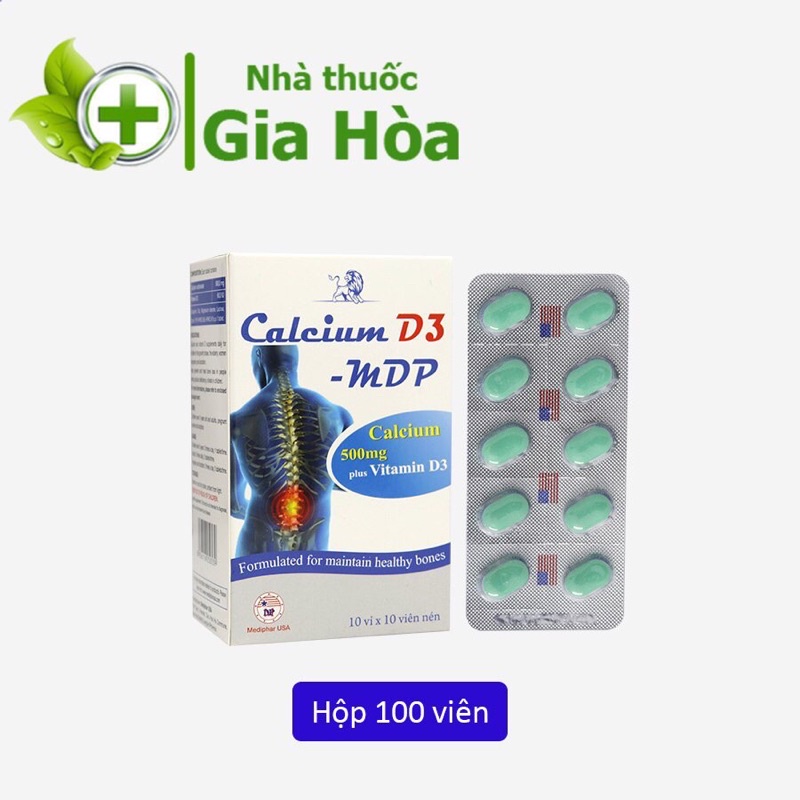 Calcium D3 MDP - Viên uống bổ sung Canxi / calci + vitamin D3, giảm còi xương trẻ em, loãng xương người lớn, chắc răng