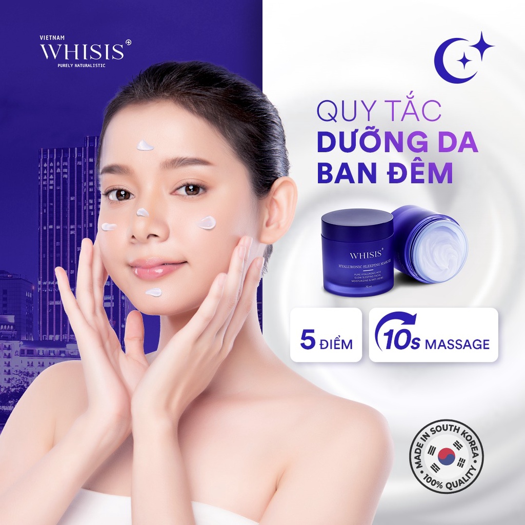 Mặt Nạ Ngủ Cấp Ẩm Chuyên Sâu, Chống Lão Hóa WHISIS Hyaluronic Sleeping Mask EX