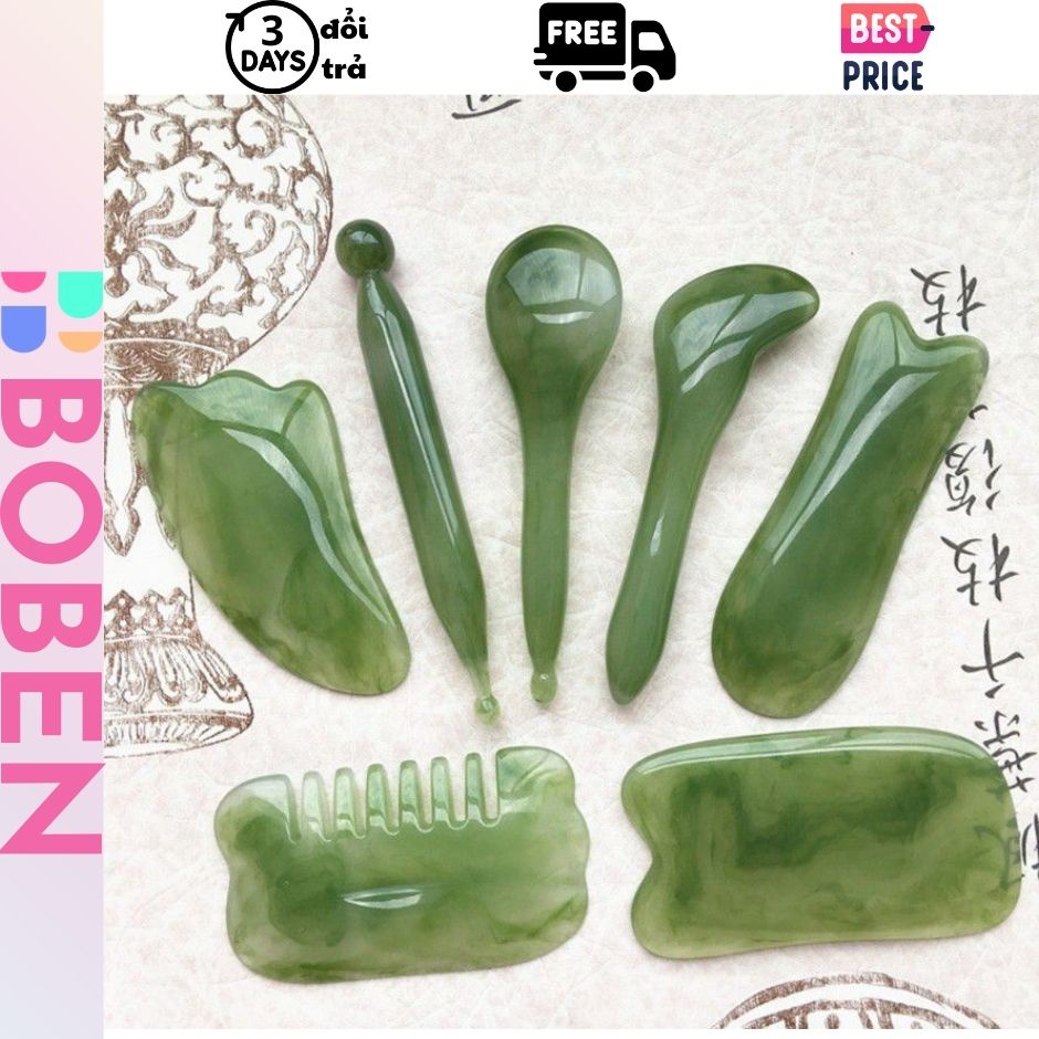 Bộ Dụng Cụ Ấn Huyệt Cạo Gió 7 Món Bằng Nhựa Dùng Trong Dưỡng Sinh