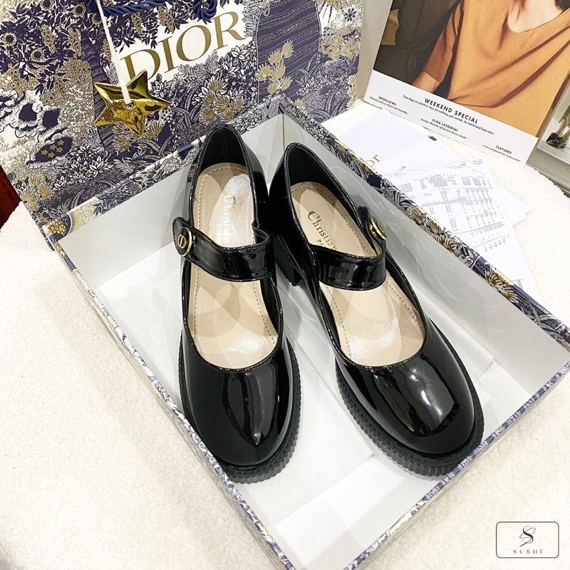 Giày cao gót quai ngang 2 chất da cao cấp 2 loại