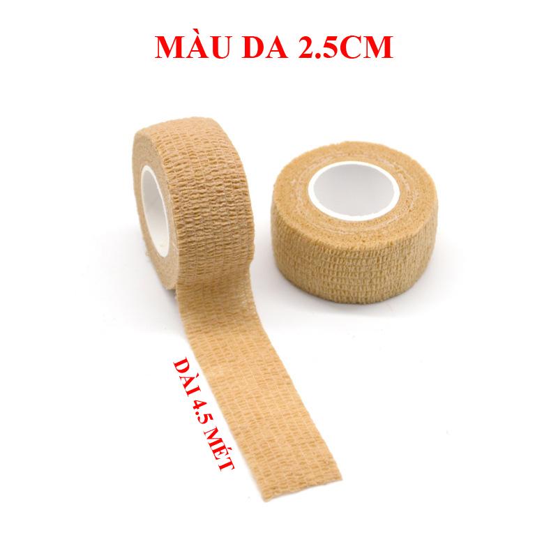 Băng TỰ DÍNH nhiều màu sắc không keo dài 4.5 mét, băng hỗ trợ bảo vệ cổ tay, khớp gối