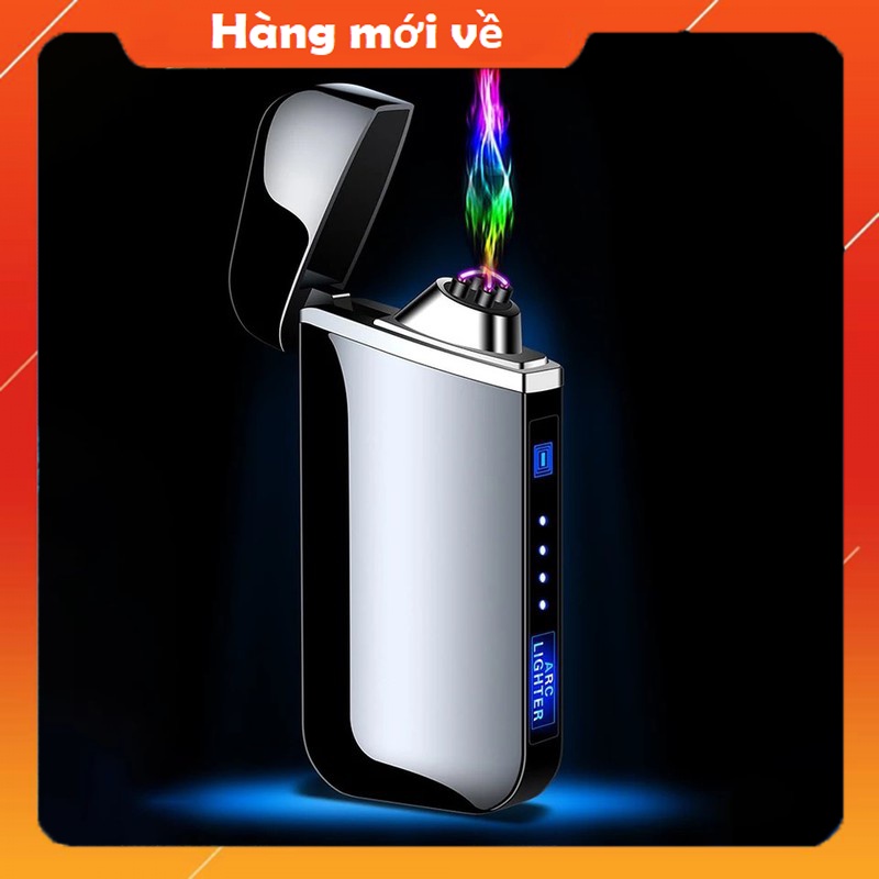 Quẹt điện plasma có đèn led hiển thị Pin nút nguồn cảm ứng