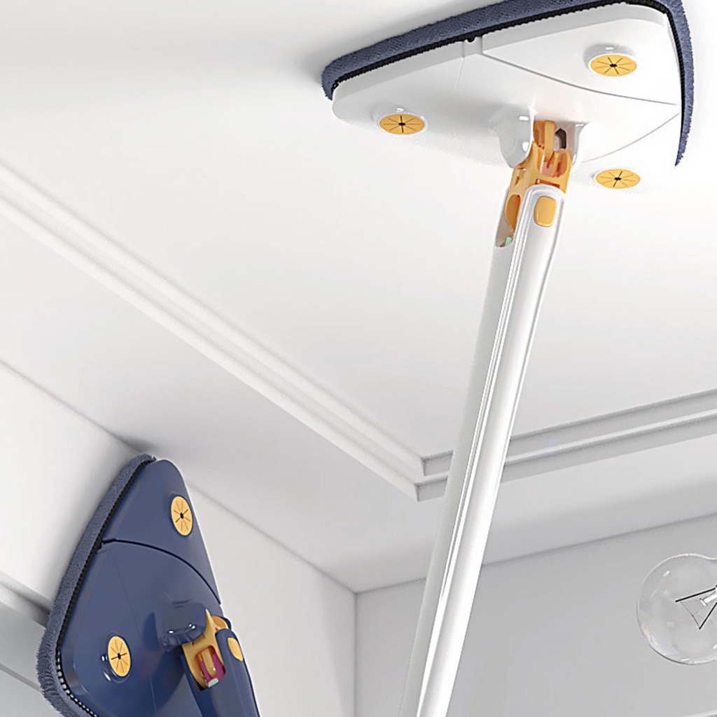 Chổi lau nhà thông minh hình tam giác tự vắt xoay 360 độ, cây lau sàn nhà trần nhà lau kính