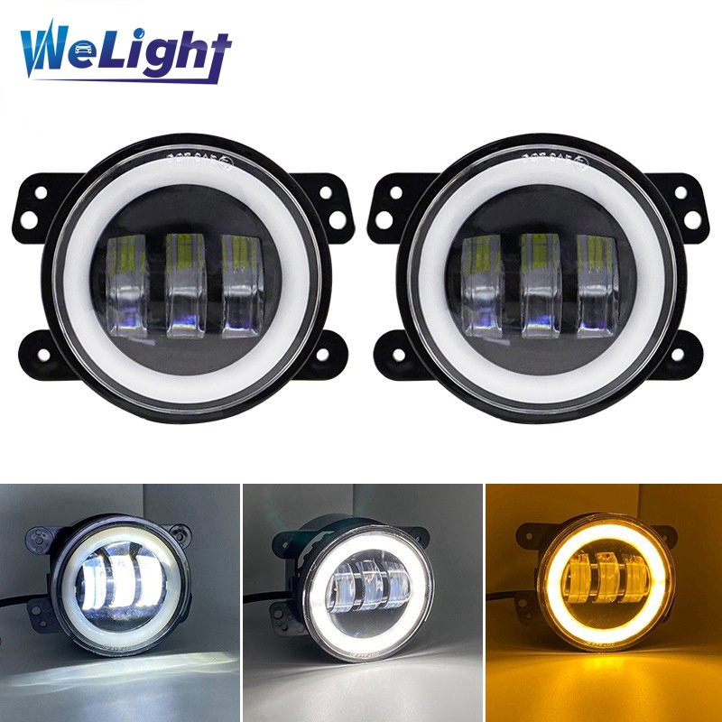 4 inch (3,5 inch) dẫn đèn sương mù 60W hổ phách Kerry dẫn chip off-road lái xe sương mù ánh sáng ban ngày lái xe máy sương mù ánh sáng myvi sương mù dẫn