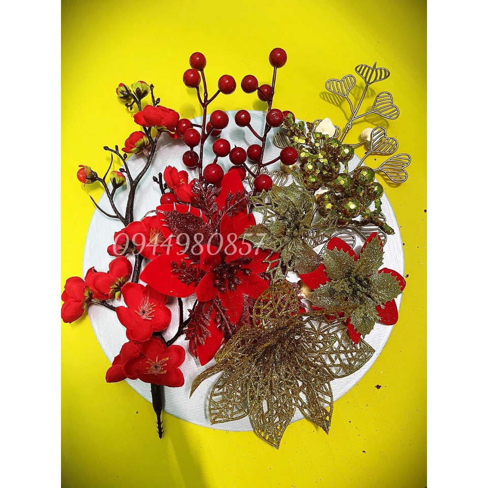 Set Phụ Kiện Trang Trí Tháp Bánh, Tháp Bia, Tháp Nước Ngọt, Oản Tài Lộc, Cháp Bánh...Cao Cấp Ngày Tết