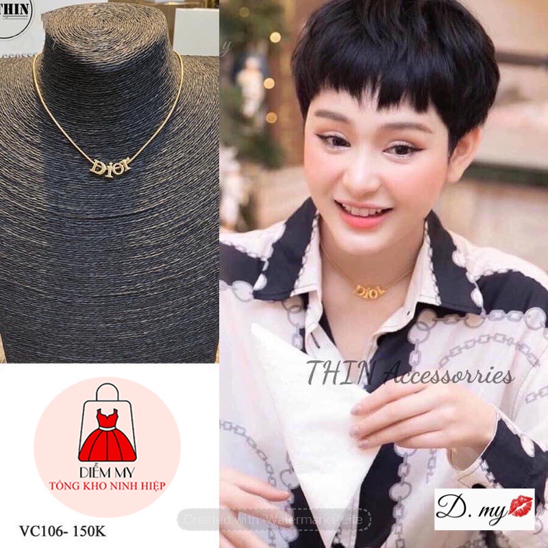 Dây Chuyền DI0R Mạ Vàng, Đính Đá Cao Cấp, Sang Trọng, Phong Cách Trẻ Trung- Diễm My Shop