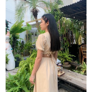 Đầm kaki hở eo