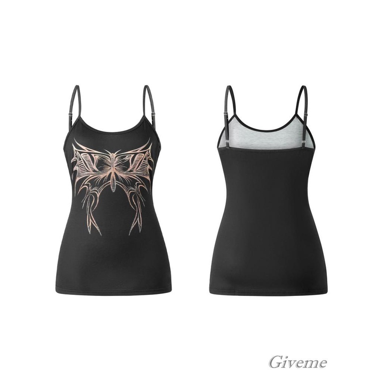 Áo Hai Dây Hở Lưng In Họa Tiết Phong Cách Gothic Punk Thời Trang Mùa Hè Cho Nữ