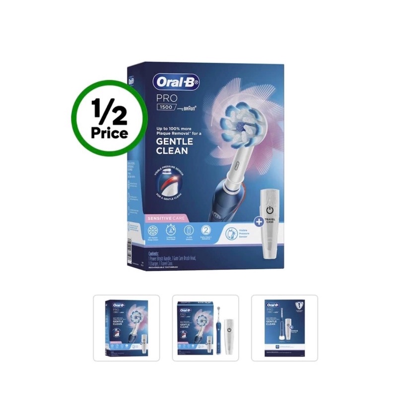 ( Chính hãng úc) Bàn chải điện oral B pro 1500 , như máy pro 2000 pháp thêm hộp đựng