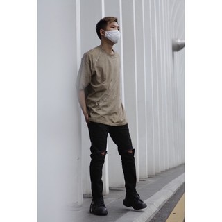 Quần jeans đen rách gối NP16 Brocode