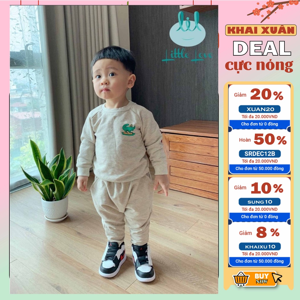 Bộ quần áo trẻ em nỉ hiphop cá tính cho bé hãng little love