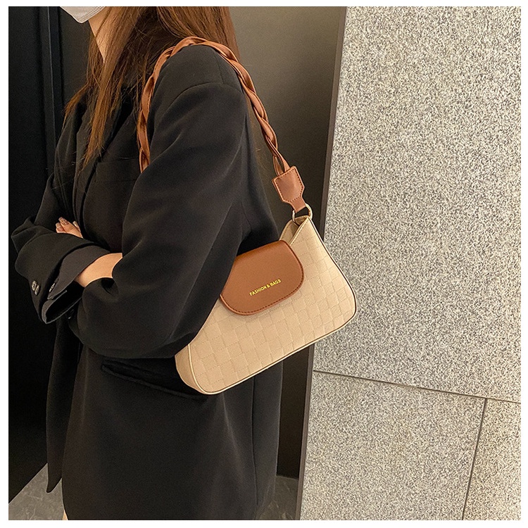 Túi xách nữ đeo vai thời trang nữ thanh lịch da vân nắp gài