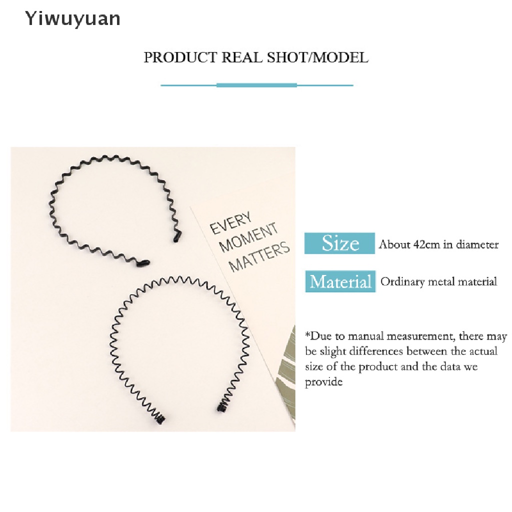 < Yiwuyuan > Băng Đô Cài Tóc Unisex Gợn Sóng Đàn Hồi Màu Đen Đơn Giản Không Trượt Cho Nam Và Nữ Giảm Giá