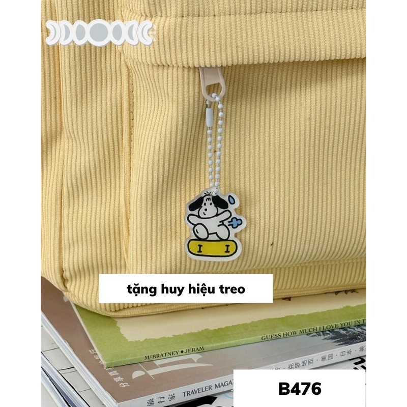 Balo basic nữ đi học thời trang vải nhung cao cấp hàn quốc B476