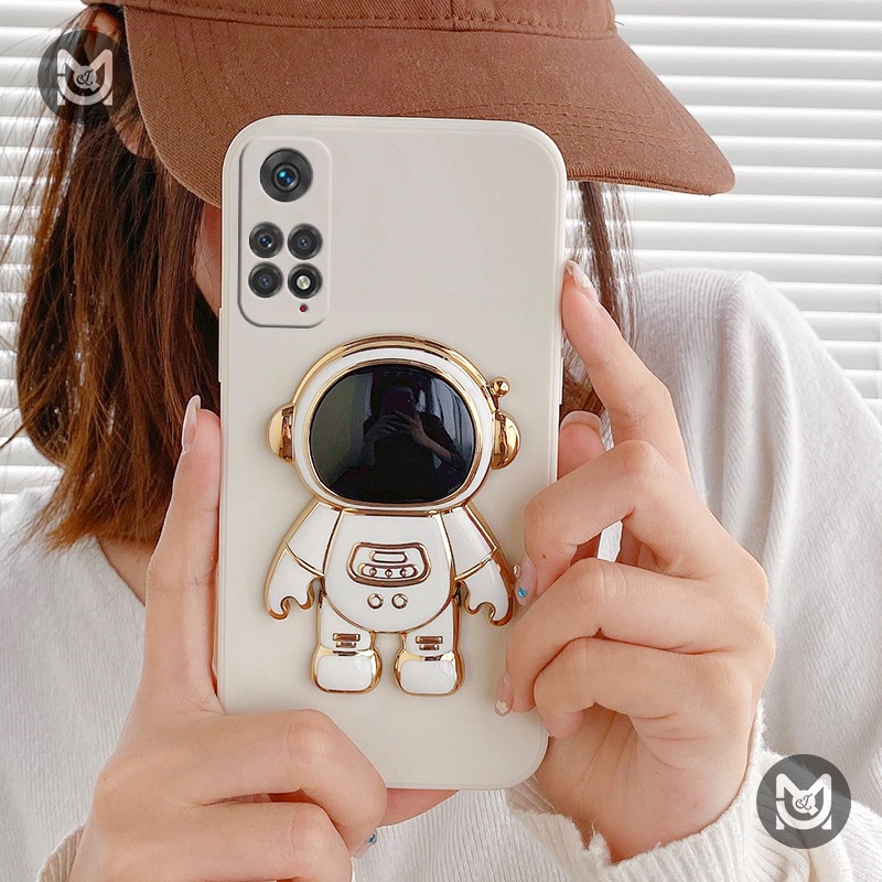 Ốp Điện Thoại Silicon Chống Sốc Có Giá Đỡ Hình Phi Hành Gia Dễ Thương Cho Xiaomi Redmi Note 11 10 9 8 Pro 9S 10S 11S