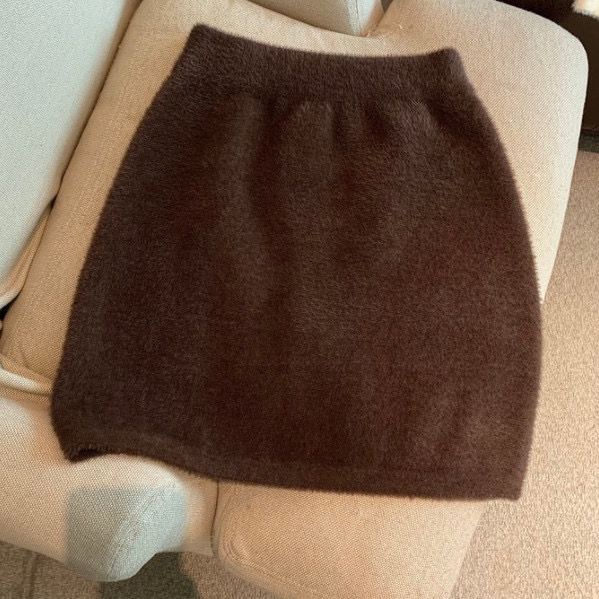 Chân Váy Lông Chồn Lưng Cao Phong Cách Hàn Quốc Mới