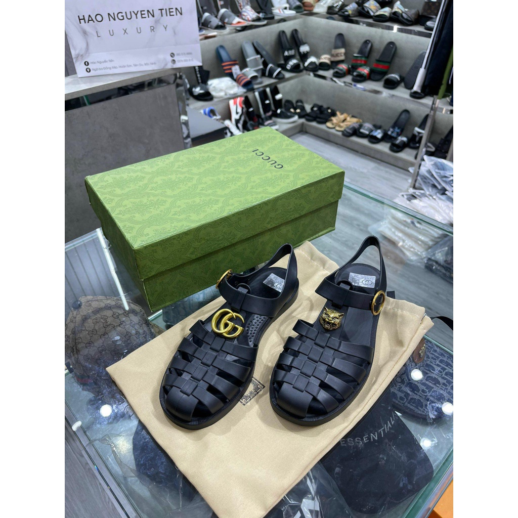 FREE SHIP DÉP NAM Dép Rọ Gucci , Dép dọ sandal GC Quai Hậu Gc Quai Da Cao Cấp Phù Hợp nhiều lứa tuổi, phong cách 2023B