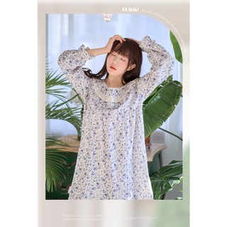 Bộ Đồ Ngủ Một Mảnh Tay Dài Màu Kem Free Size WOLX22199V (40 'S)