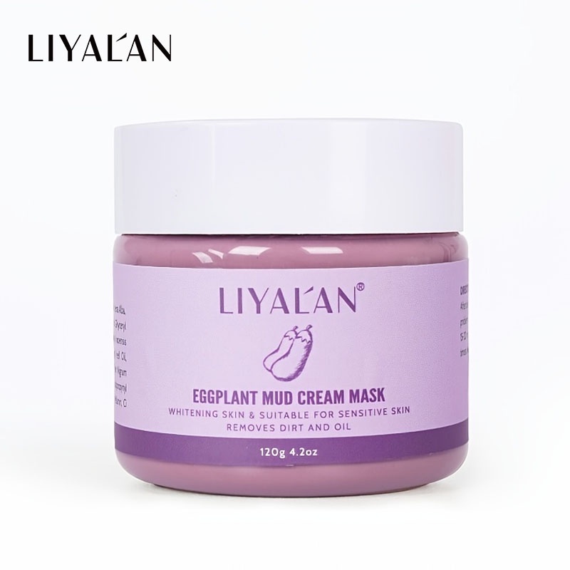 LIYAL'AN Organic Eggplant Purple Clay Mask Face brighten Exfoliating (120g)