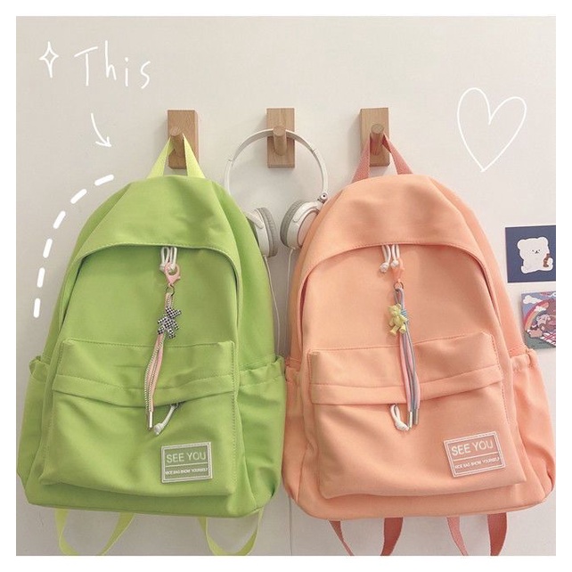 Ba Lô Đi Học Màu Sắc Đơn Giản Phong Cách Nhật Bản