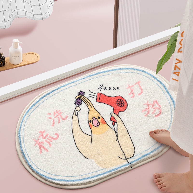 Thảm Chùi Chân Chống Trượt Thấm Hút Tốt In Họa Tiết Hoạt Hình Dễ Thương Trang Trí Nhà Cửa