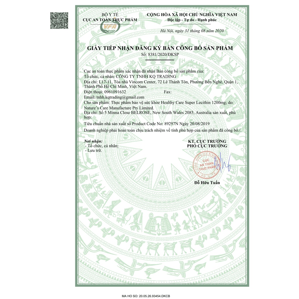 Viên uống mầm đậu nành Healthy Care của Úc Super Lecithin 100 viên