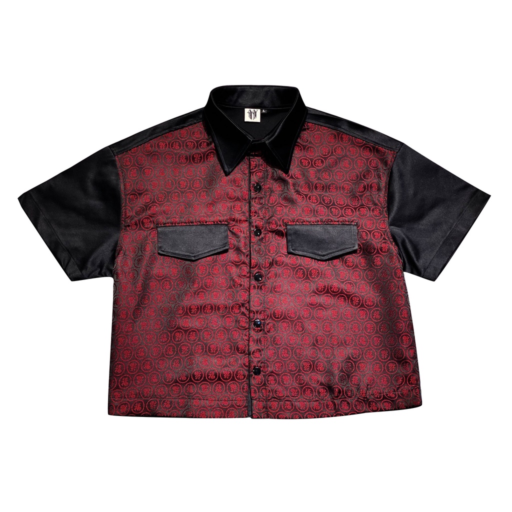Sơ mi PHUC SHIRT BOXY unisex form boxy - chất liệu khaki phối gấm - SS23 - The Noir Streetwear
