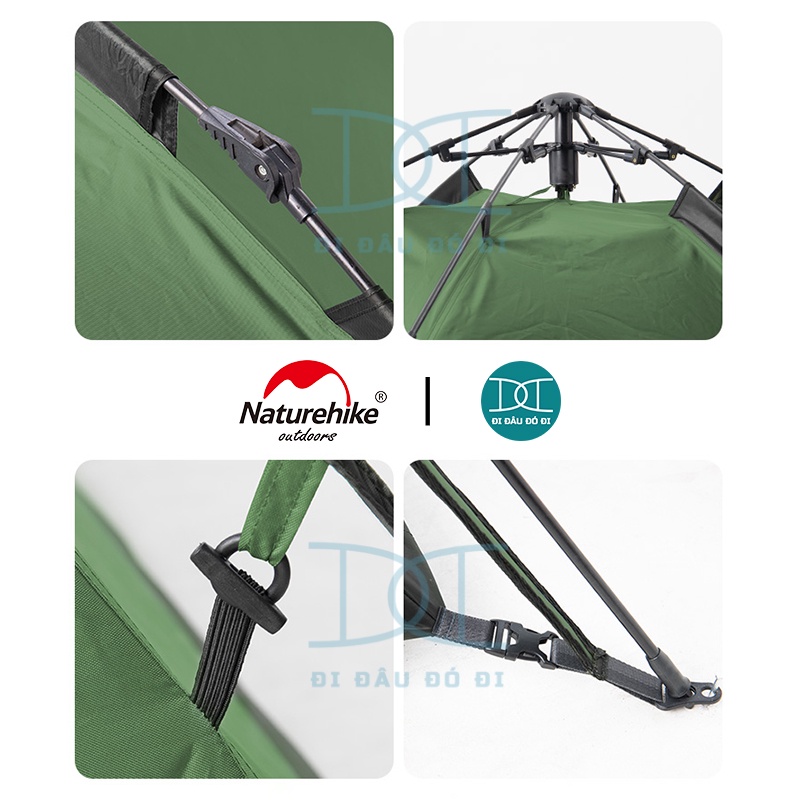 Lều tự bung 4 người chính hãng Naturehike, chống nước dễ dàng lắp đặt NH21ZP008