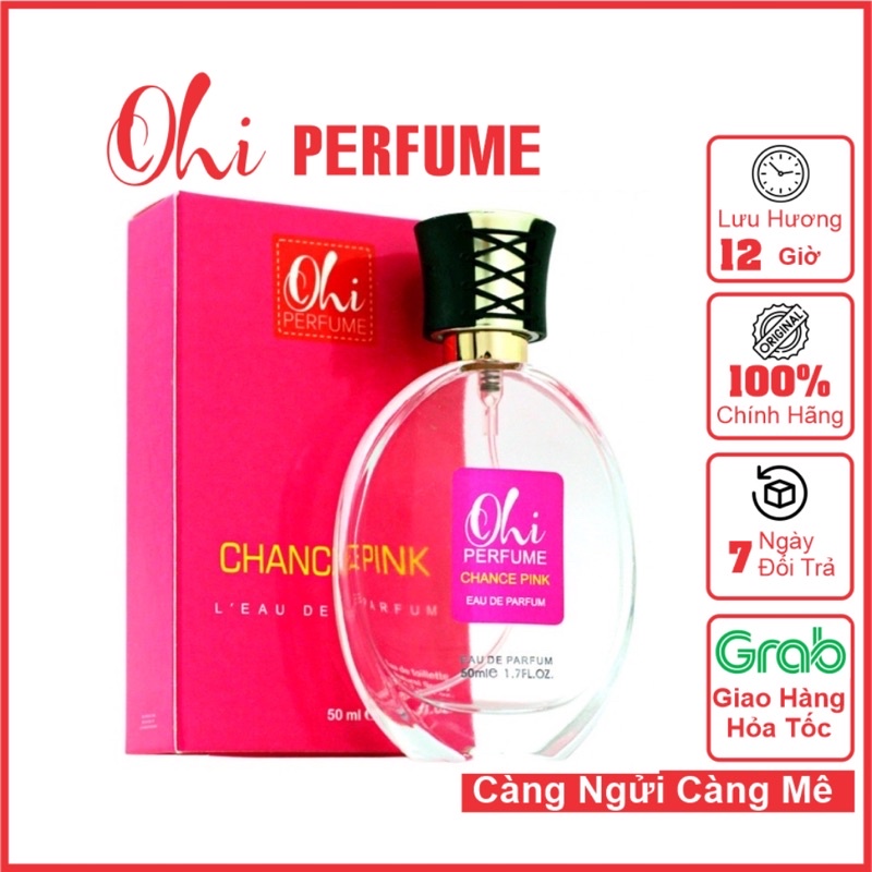 Nước Hoa Cho Nữ, Ohi Chance Pink 50ml, Dầu Thơm Nữ Mùi Hương Quyến Rũ Nhất, Lưu Hương Lâu 14H, Bảo Hành Chính Hãng Từ CT