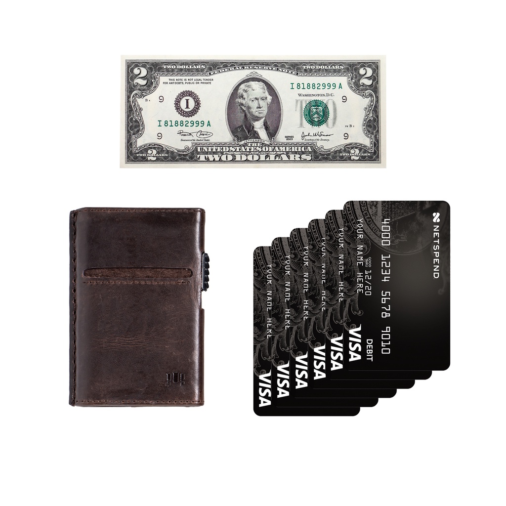 Ví da đựng thẻ thông minh Ander nhỏ gọn với thiết kế đẩy thẻ tiện lợi