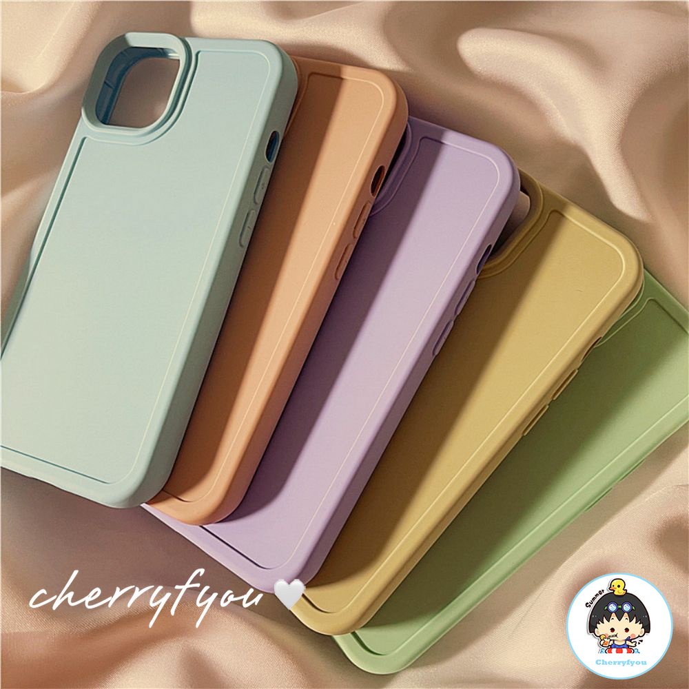 Ốp Điện Thoại Silicon TPU Mềm Màu Trơn Chống Sốc Sang Trọng Cho IPhone 11 13 12 14 Pro Max 8 7 Plus X XR