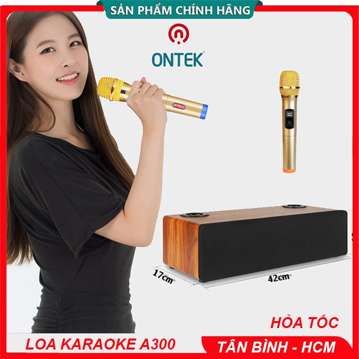 ⚡️CÓ HỎA TỐC⚡️Bộ Loa KARAOKE gia đình Bluetooth Kèm bộ Micro không dây ONTEKCO A300 Siêu trầm cao cấp