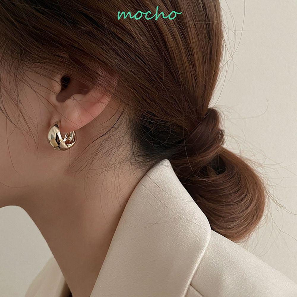 Bông Tai Hình Học Đơn Giản Phong Cách Hàn Quốc|Bông Tai Hình Tròn Bằng Kim Loại Phong Cách Cổ Điển Thời Trang