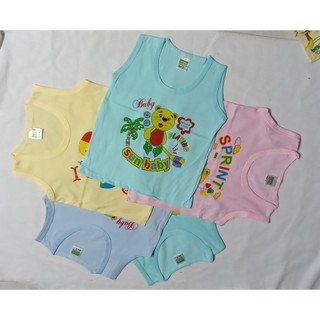 Áo ba lỗ màu sơ sinh 100% cotton