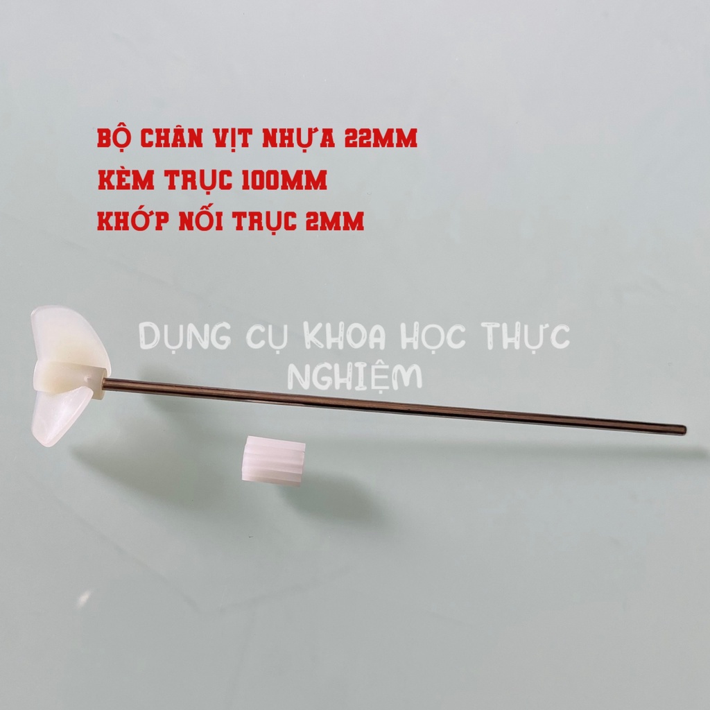Bộ motor 130 điện áp 3V trục 100mm chân vịt nhựa 22mm DIY chế tàu thuyền mini - KH0409