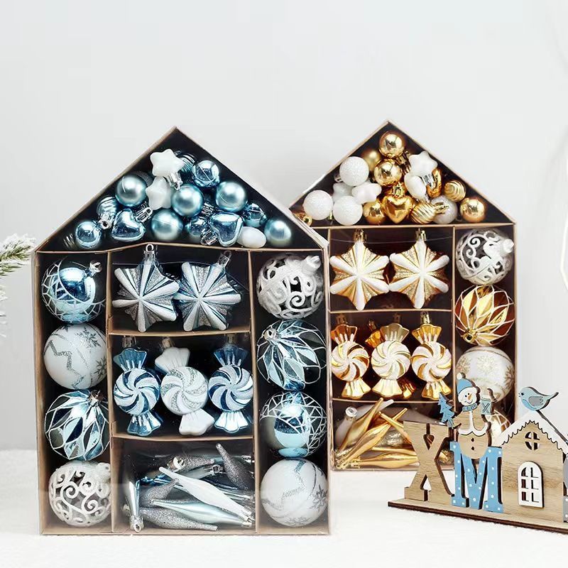Christmas Decorations 73pcs House Painted Christmas Ball Set Gift Bag Christmas Tree Pendant/Christm