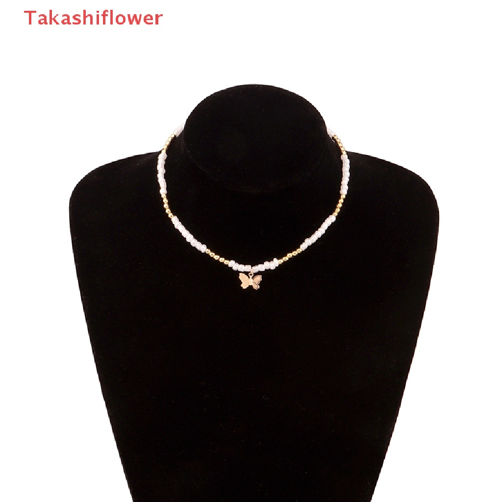Vòng Cổ Choker Đính Hạt Nhiều Màu Sắc Mặt Hình Bướm Nhỏ Phong Cách Bohemia Cho Nữ