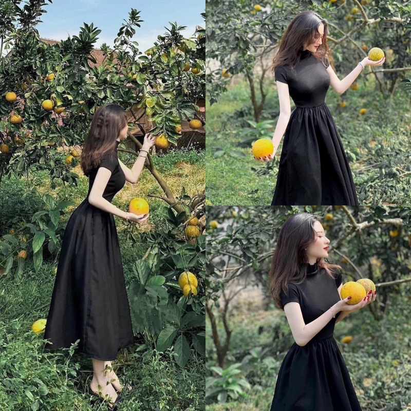 Váy Maxi Thun Tăm Ulzzang, Đầm Nữ Dáng Dài Tiểu Thư Có Túi Hông | BigBuy360 - bigbuy360.vn