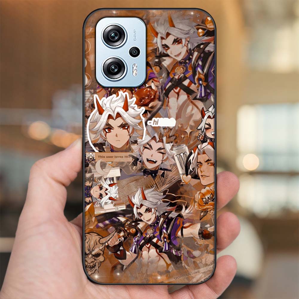 Ốp lưng Poco X4 GT viền đen in hình Arataki Itto Genshin Impact