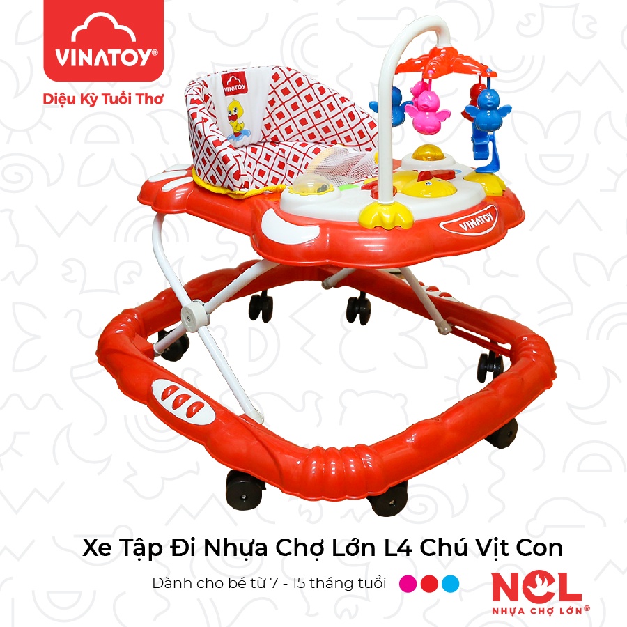 Xe Tập Đi Nhựa Chợ Lớn L4 Con Vịt Dành Cho Bé Từ 6 đến 12 Tháng