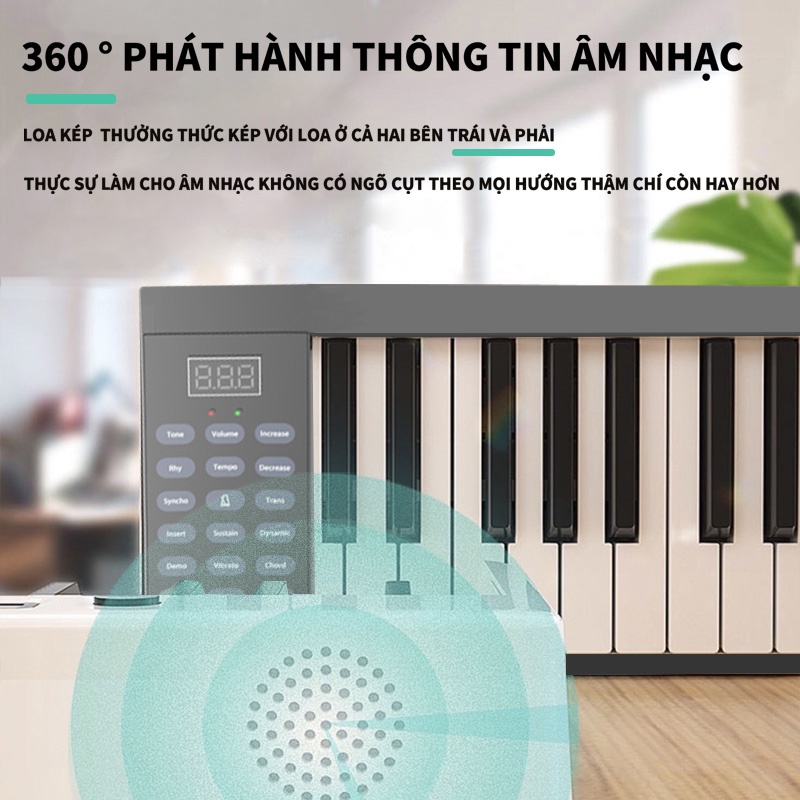 Đàn piano điện gấp 88phím Konix đa chức năng , kết nối bluetooth không dây, chất lượng bền bỉ