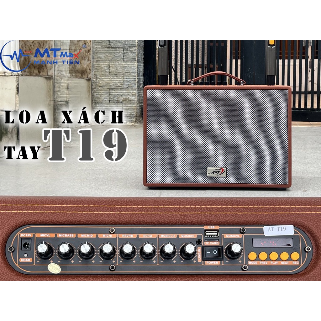 Loa kéo xách tay T19 tặng kèm 2 micro không dây UHF bass 25 âm siêu trầm. Có thể dễ dàng kết nối Bluetooth, USB, thẻ SD