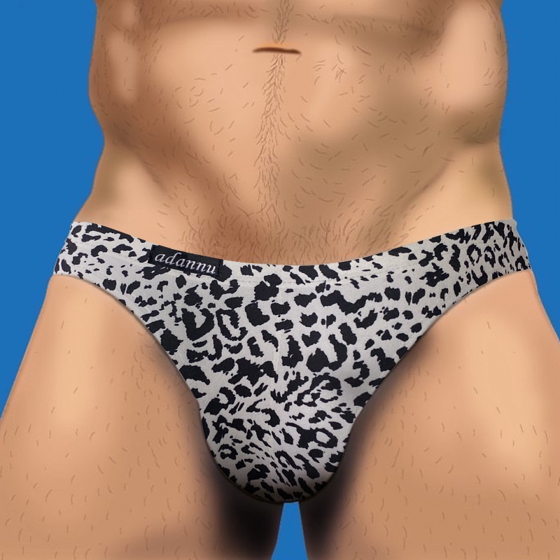 Quần Lót Cotton Lưng Thấp Họa Tiết Da Báo Quyến Rũ Thoải Mái Cho Nam Cueca Trượt Masculina AD744