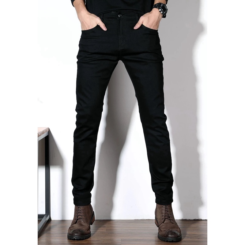 CÓ SIZE ĐẠI BIG SIZE QUẦN JEAN NAM ĐEN TRƠN - QUẦN JEAN NAM ỐNG CÔN DÁNG ÔM BODY VẢI CO GIÃN TOP BÁN CHẠY NHẤT