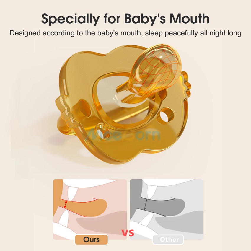 Niceborn Núm Ti Giả Ngậm Mọc Răng Bằng Silicon Mềm Kèm Hộp Đựng Kẹp Tiện Dụng Cho Bé Sơ Sinh