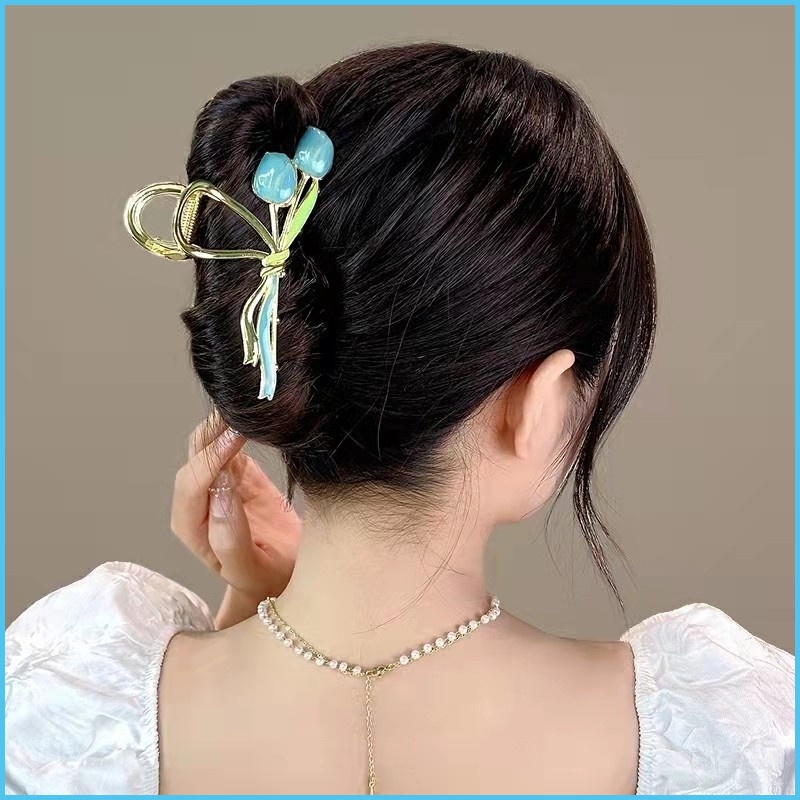 Kẹp Tóc Hình Cá Mập Bằng Kim Loại Thời Trang Mùa Hè Hàn Quốc Cho Nữ