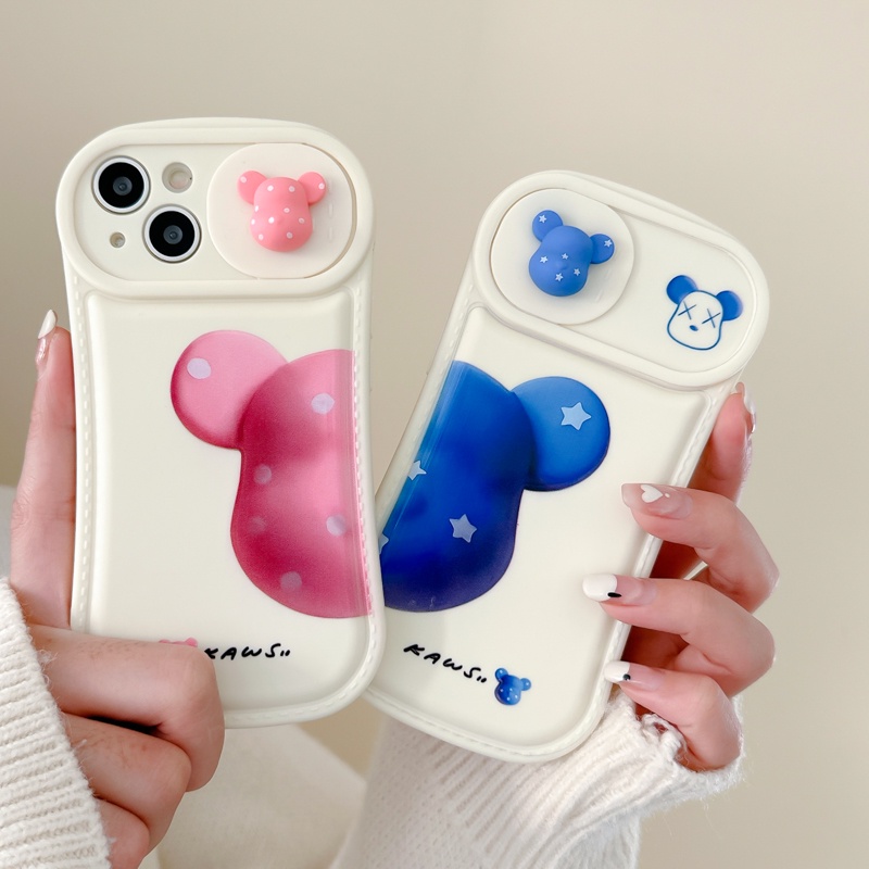 Ốp Điện Thoại Silicon Mềm Chống Sốc Chống Bụi Họa Tiết Sọc Vali In Hình Gấu Cho iPhone 11 12 Pro Max X XS XR XSMAX